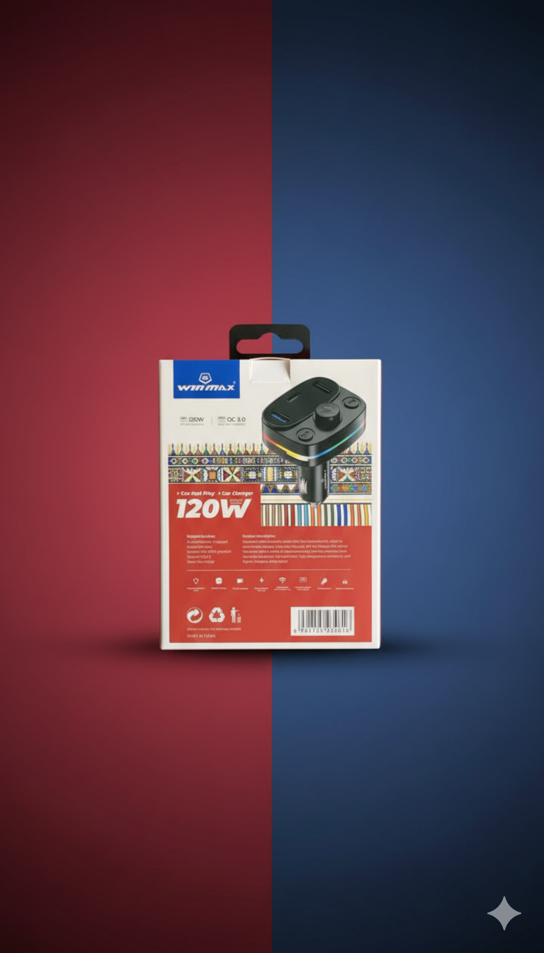 WINMAX WFM-461: 5-in-1 Wireless FM MP3 Player & 120W Super Car Charger