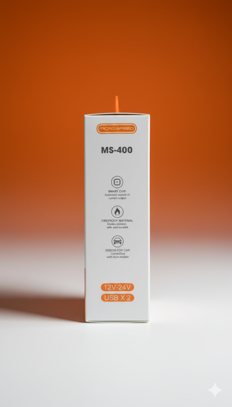 ⚡ MICRO SPEED MS-400 Multi-Function Smart Car Charger & FM Transmitter - Image 4