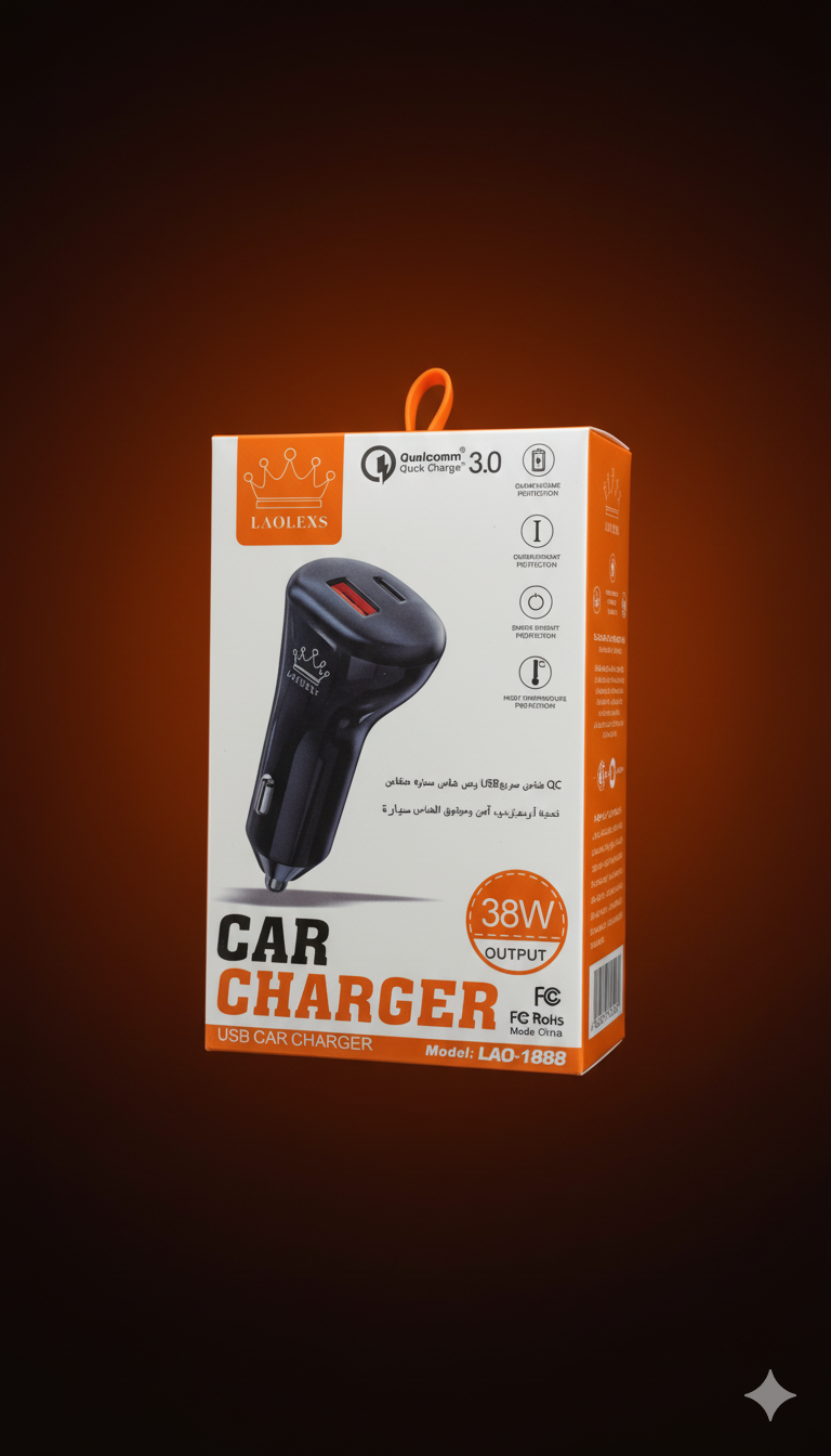 ⚡️ LAOLEXS 38W Super Fast USB Car Charger - Model: LAO-1888 👑 - Image 2