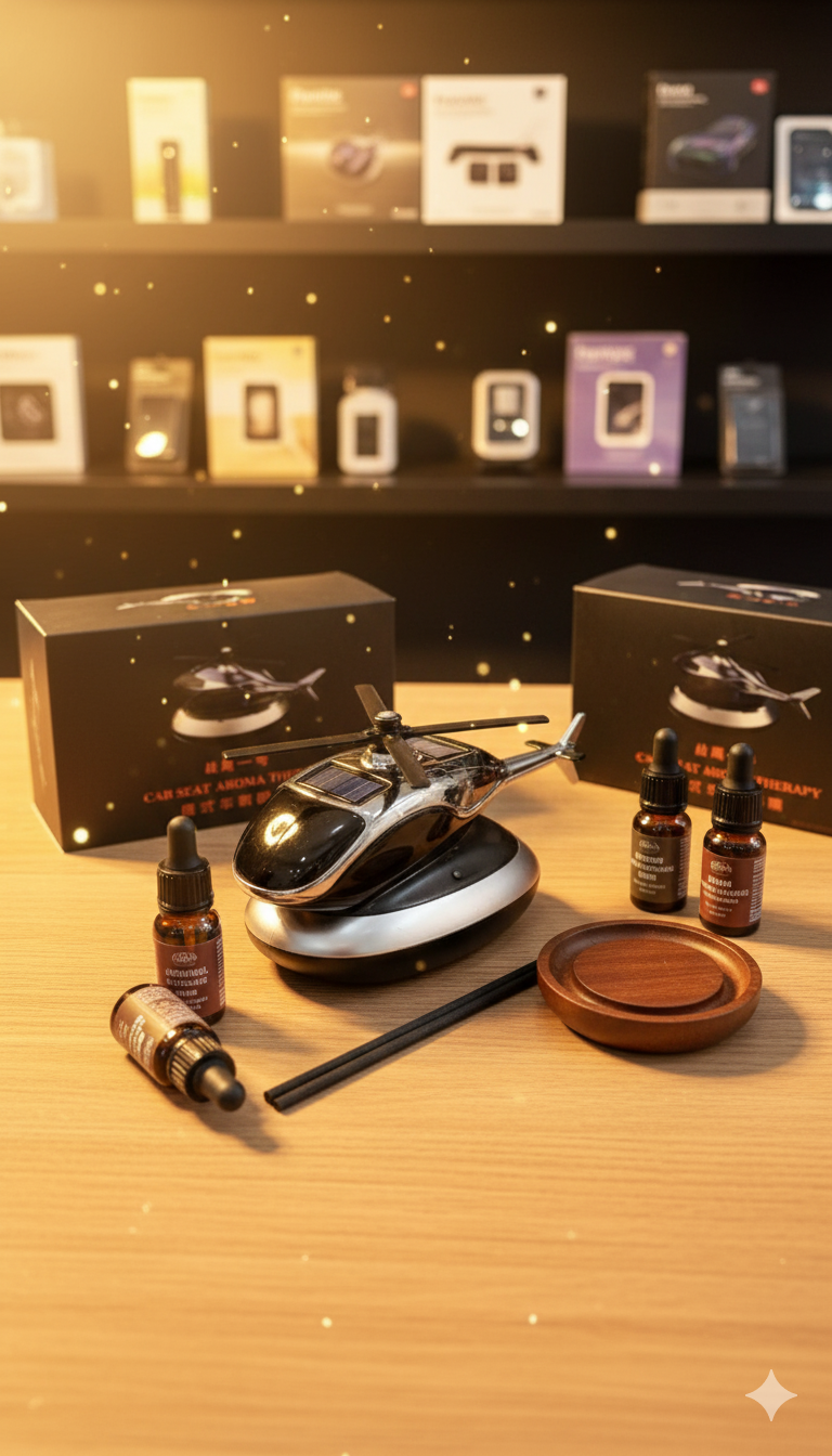 Helicopter-Style Car Seat Aroma Therapy Diffuser | Solar Powered Air Freshener - Image 2