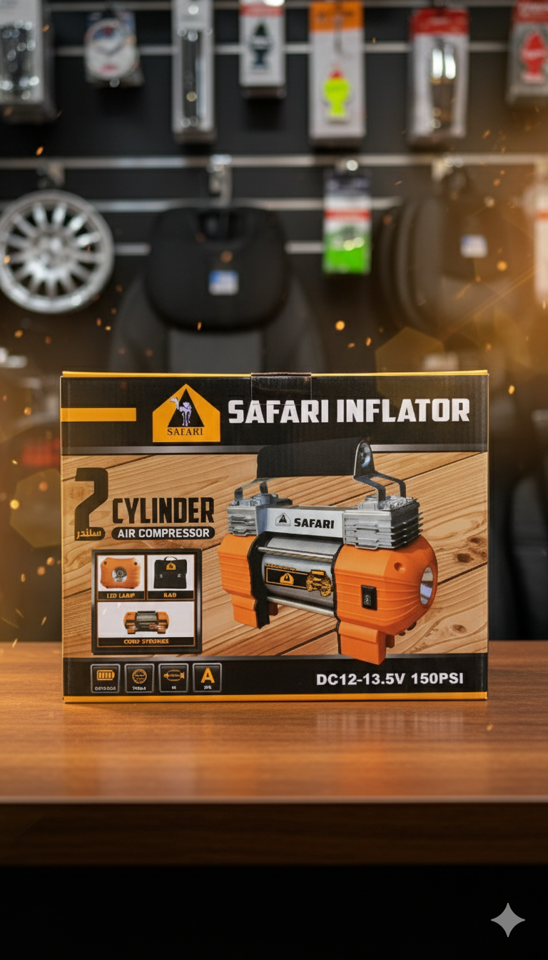 Safari 2-Cylinder Portable Auto Air Compressor - 150 PSI