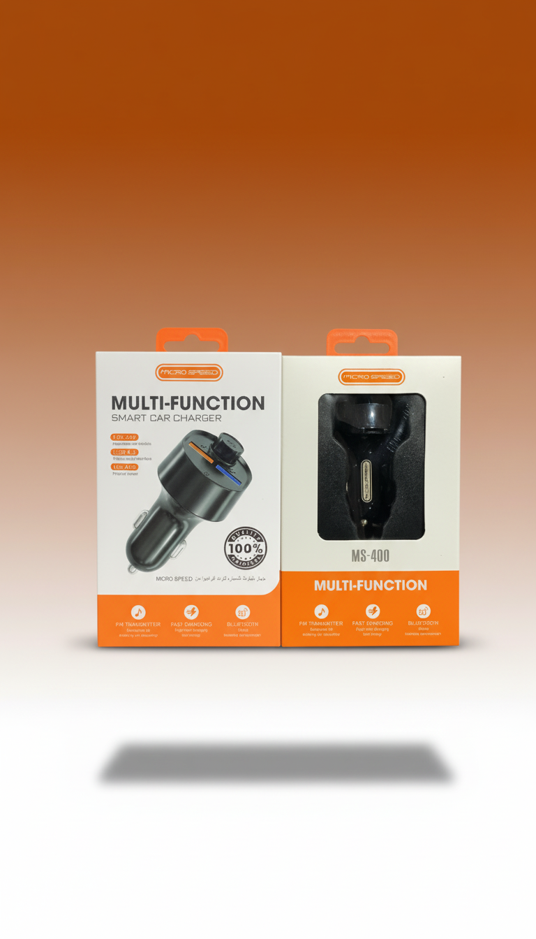 ⚡ MICRO SPEED MS-400 Multi-Function Smart Car Charger & FM Transmitter - Image 6