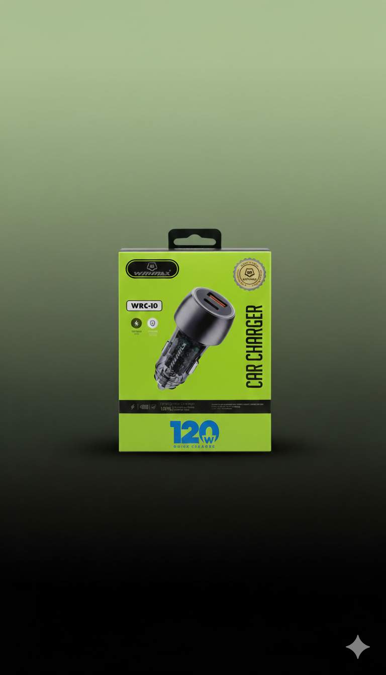 Winmax WRC-10 120W High-Speed Car Charger with QC 3.0 & Super Fast Charge