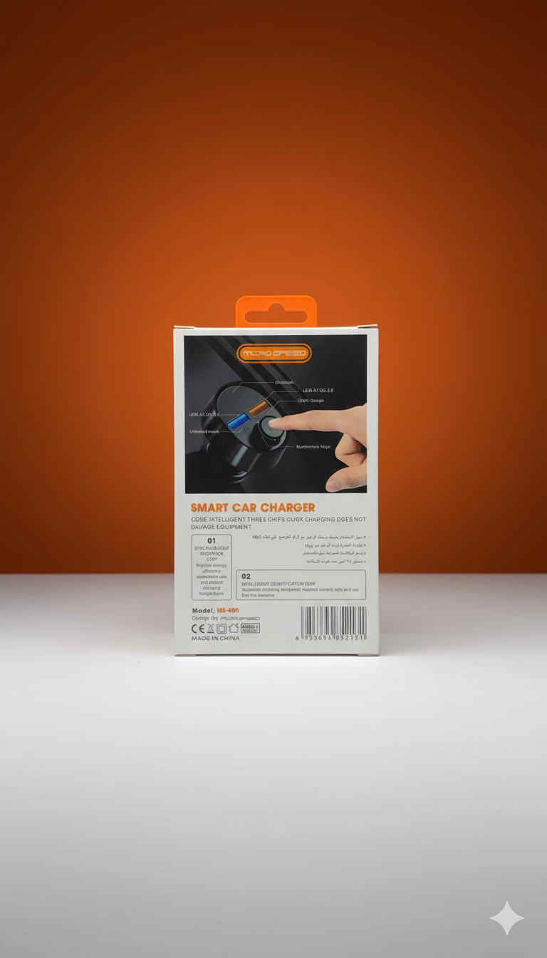 ⚡ MICRO SPEED MS-400 Multi-Function Smart Car Charger & FM Transmitter - Image 3