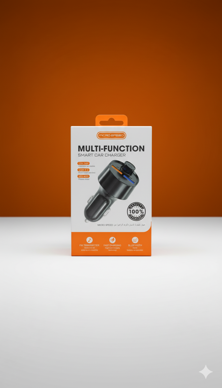 ⚡ MICRO SPEED MS-400 Multi-Function Smart Car Charger & FM Transmitter