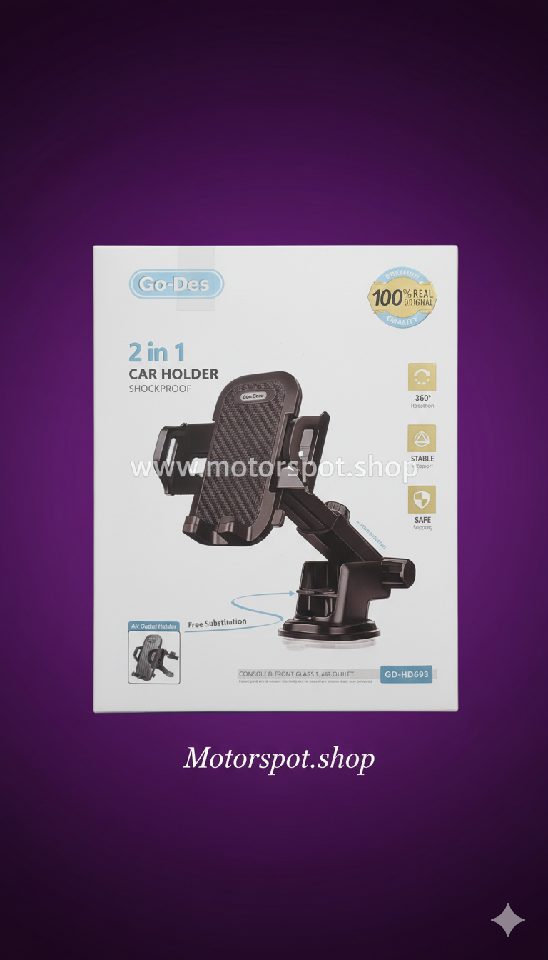 Go-Des 2 in 1 Shockproof Car Holder (Model: GD-HD693)