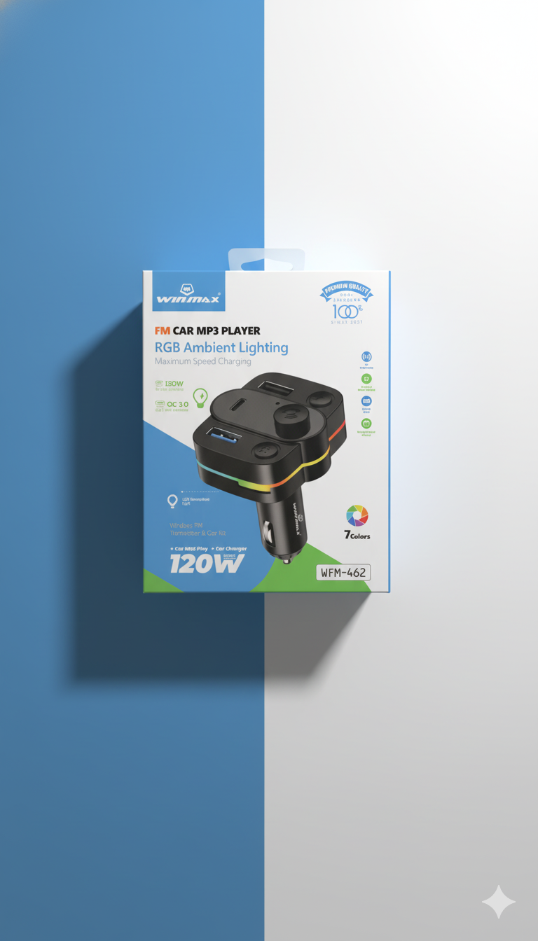 WINMAX WFM-462: FM Car MP3 Player, Charger, and Car Kit