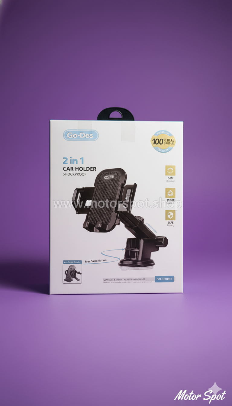 Go-Des 2 in 1 Shockproof Car Holder (Model: GD-HD693) - Image 3