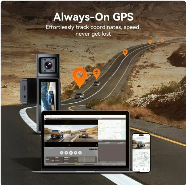 K1000 3CHs 4K Mini Dashcam Triple Camera - Image 3