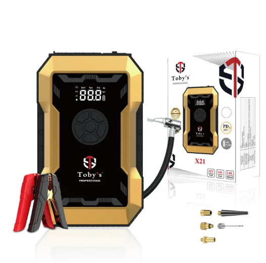 Toby’s X21 Jump Starter with Compressor for Cars 10000mAh and 37WH Best Power Bank for Electronic Devices
